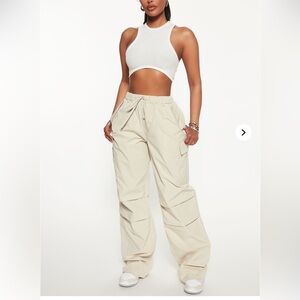 Women's Cream Cargo Pants